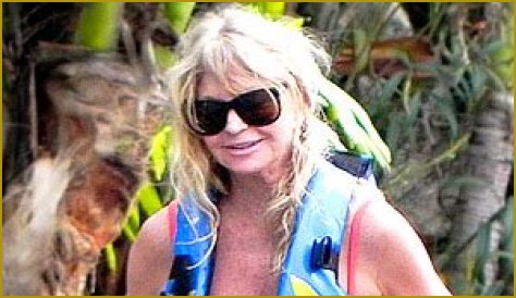 Goldie Hawn Rocks a Red Swimsuit at Age 67, Feeds Dolphins With Kurt Russell